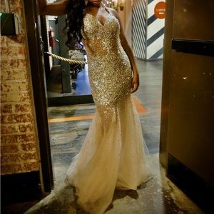 Diamond Stones Prom Dress